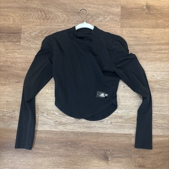 adidas Tops - Adidas Black Cropped Long Sleeve XS | Athletic Workout Top